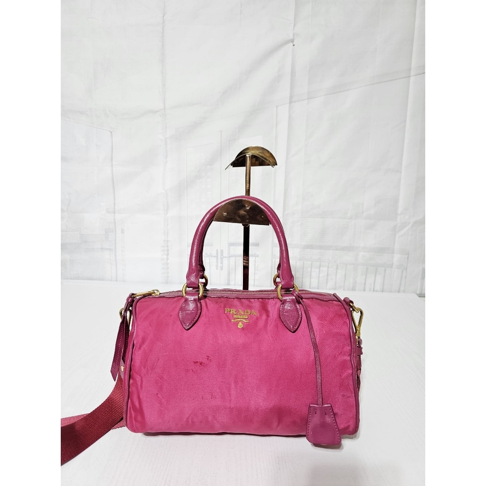 Prada Bauletto Baguettes Nylon Bag Pink - Picture 7 of 13